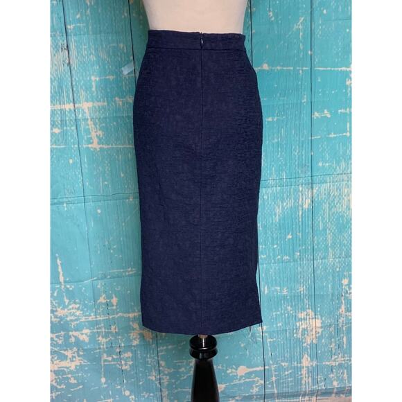 MM. Lafleur The Cobble Hill 2.0 Navy Blue Cotton Jacquard skirt size 1X - Picture 10 of 11